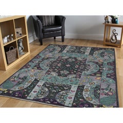 Colorful Peshawar Googosh Collection Pure Wool Hand Knotted Rug