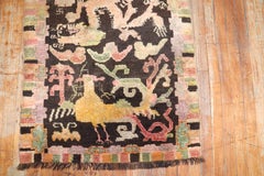 Bunte Taube Vintage Tibetan Early 20th Century Teppich