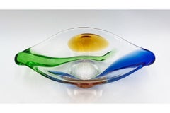 Colorful Plate, Designed by F. Zemek Dla Mstisov, Czech Republic, 1950s