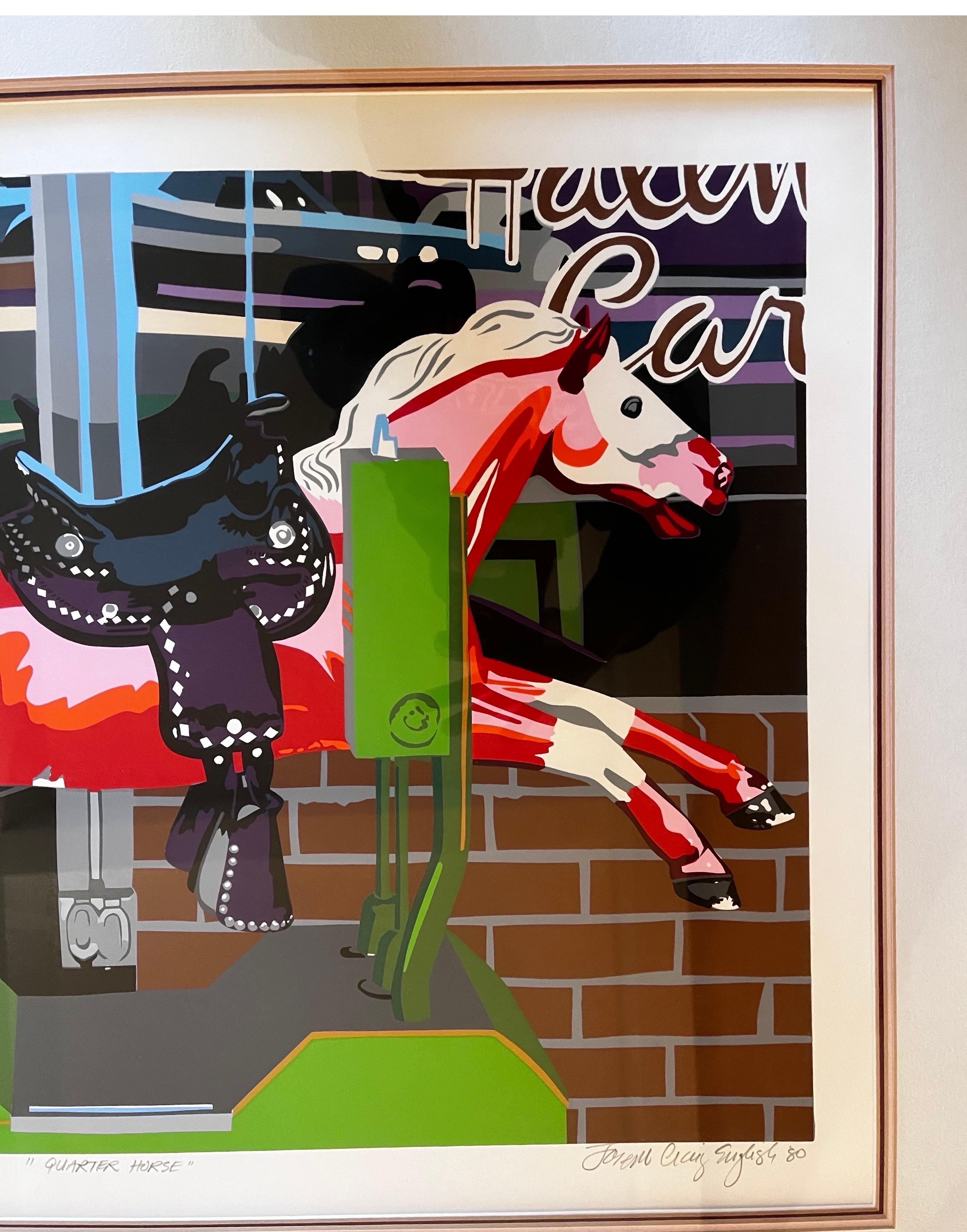 Bunte Pop Art Münzprägung Reiten Druck (Postmoderne) im Angebot