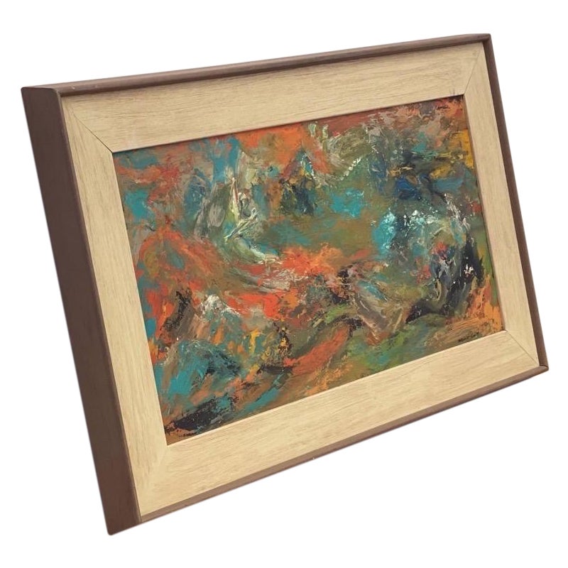 Colorful Possibly Acrylic or Soil on Board. American Abstract Expressionist