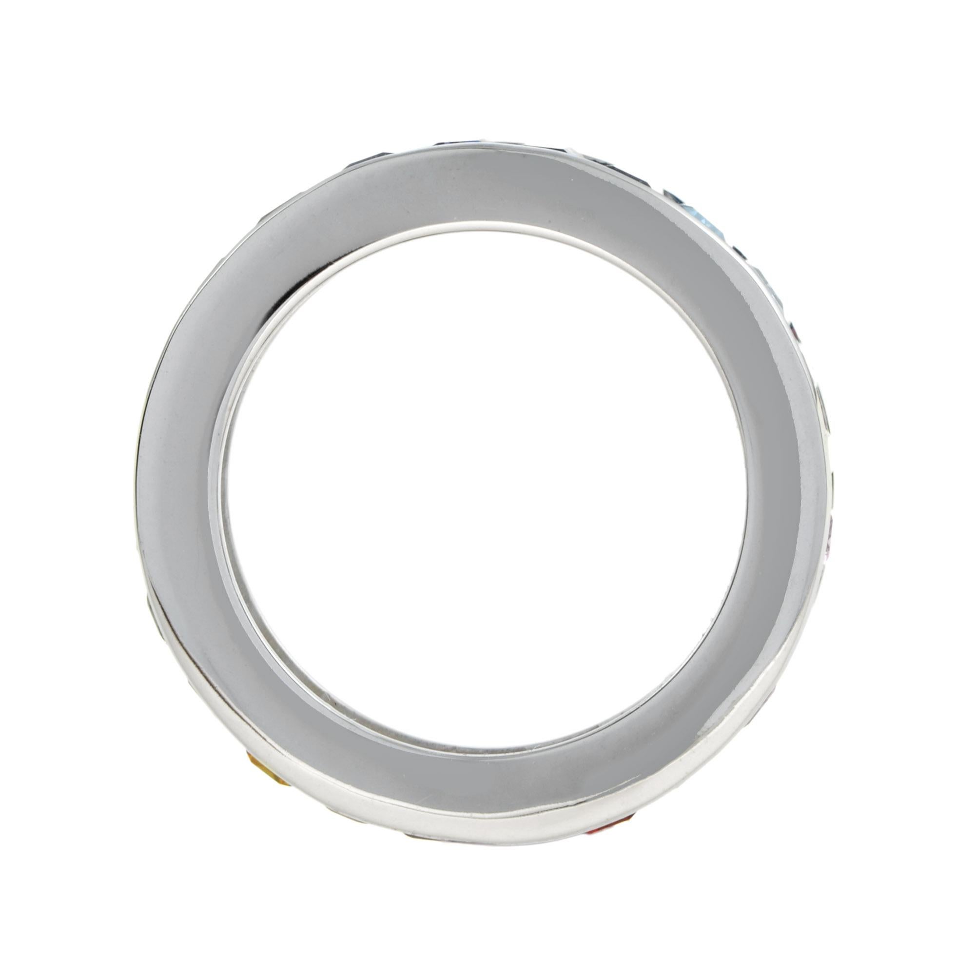 in vendita:  Anello e bracciale con zaffiri arcobaleno colorati in oro bianco 18 carati 8