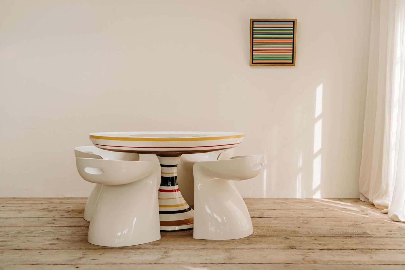 Colorful Round Pedestal Table by Valentina Audrito 8