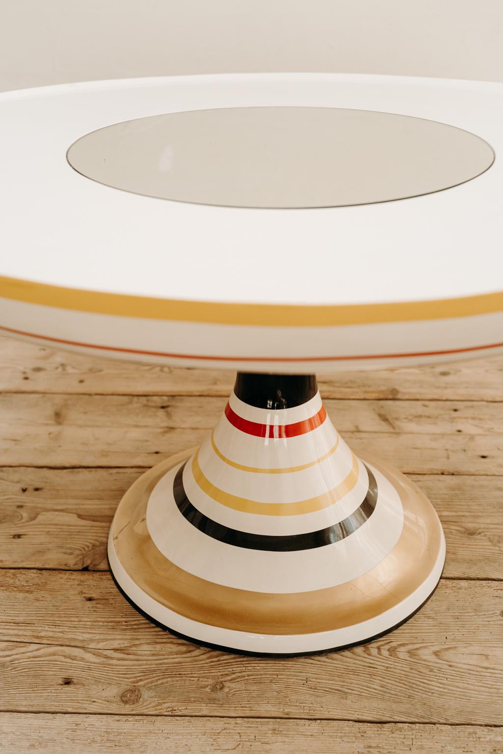 Contemporary Colorful Round Pedestal Table by Valentina Audrito