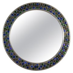 Colorful Round Tikria Mirror Handcrafted in India By Stephanie Odegard