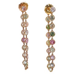 18K Gold Colorful Sapphire Wrap Earrings