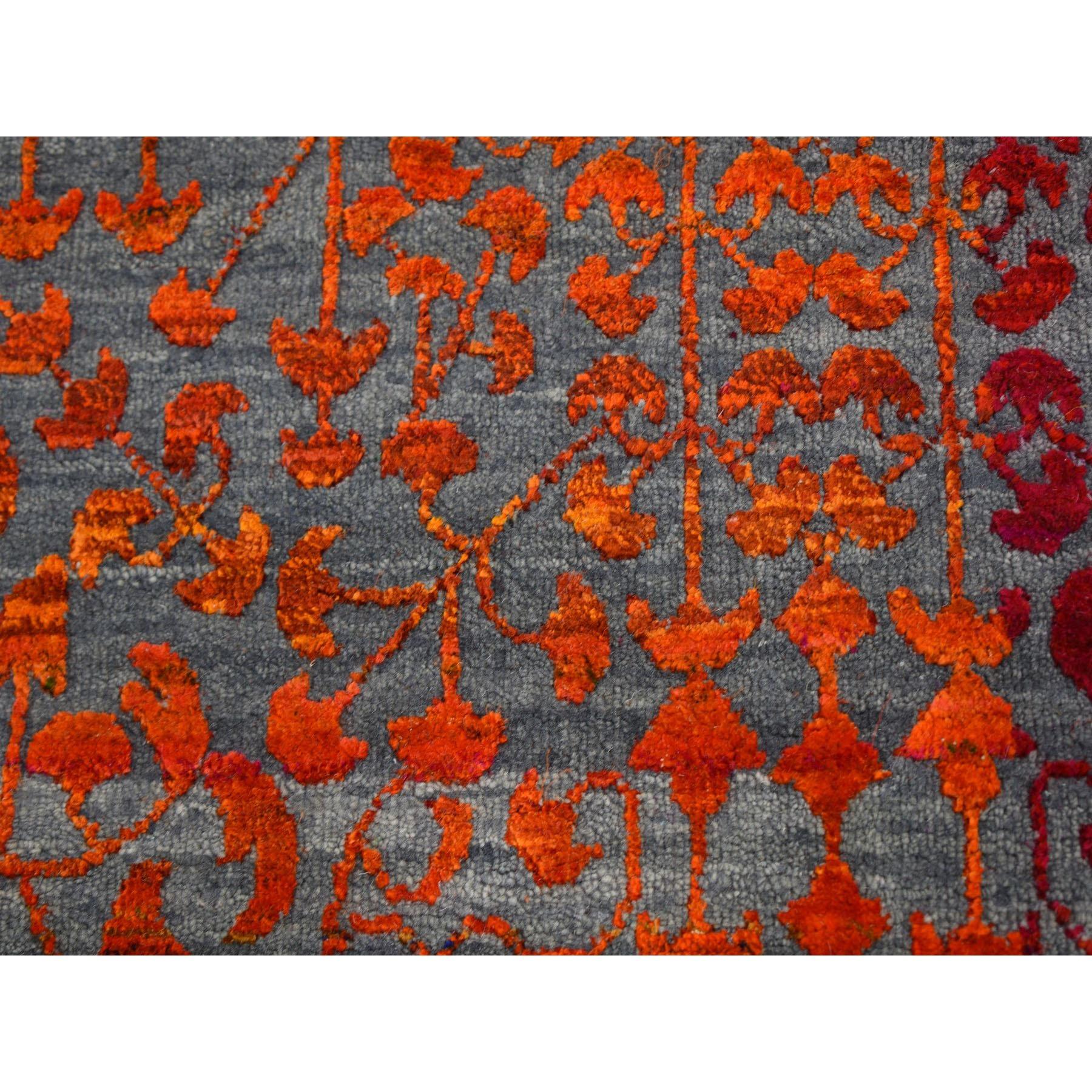 Tapis coloré Sari Sampler Bespoken Tone On Tone noué à la main 9'0