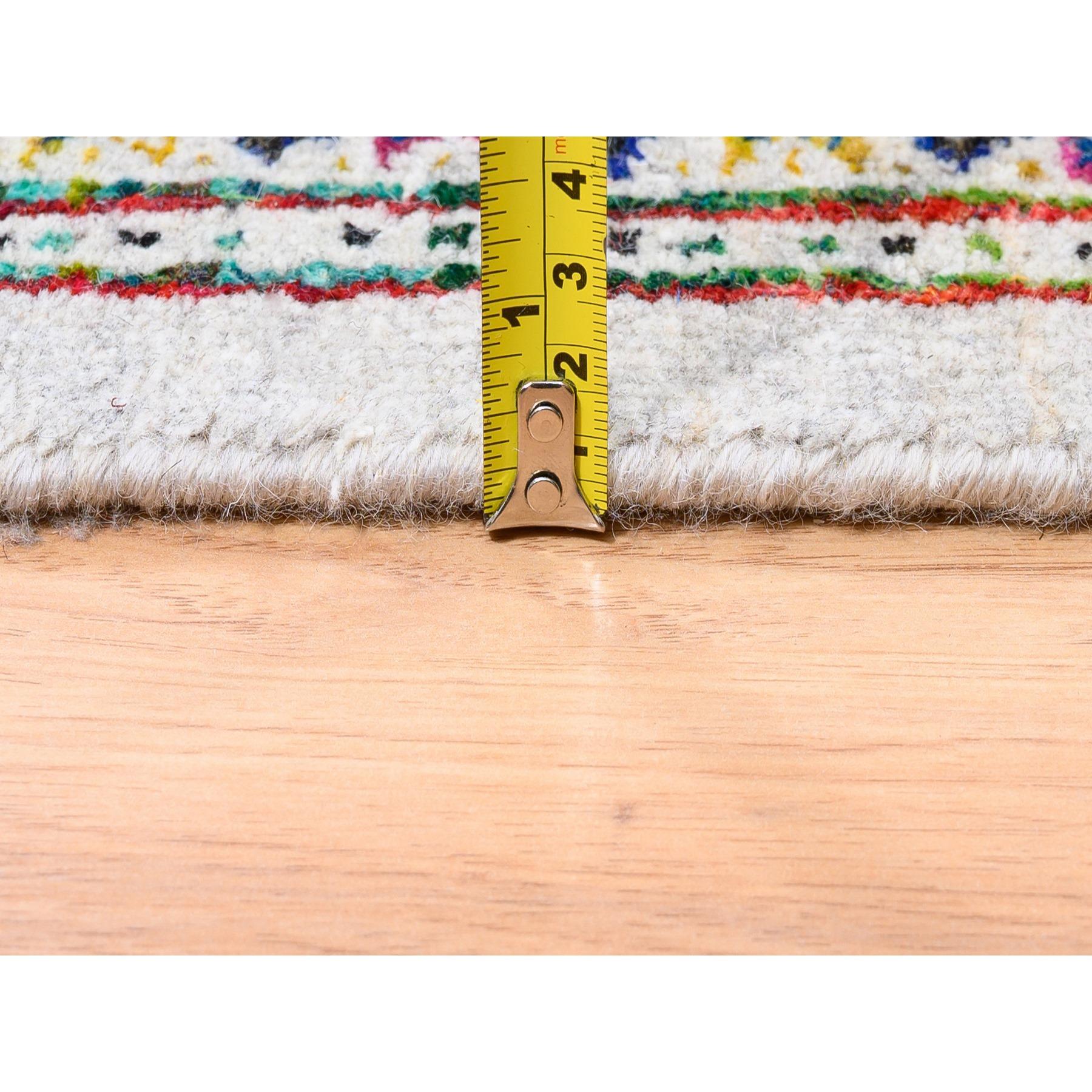 Tapis coloré en soie Sari et laine d'inspiration Sarouk Mir noué à la main 11'7