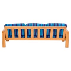 Colorful Scandinavian modern pine 3 seat sofa made in Sweden
