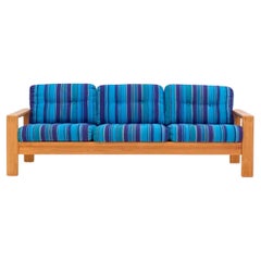 Colorful Scandinavian modern pine 3 seat sofa made in Sweden
