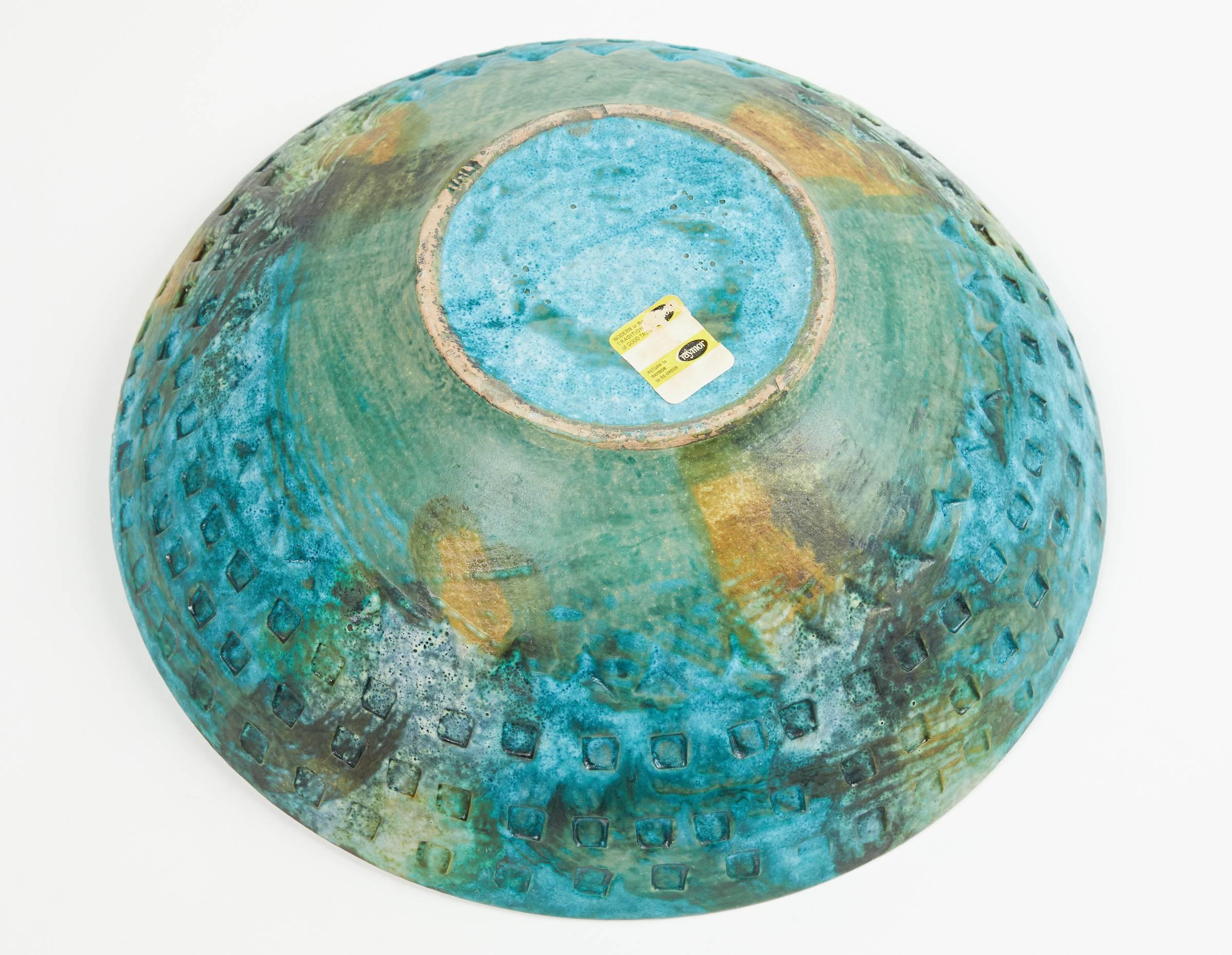 Céramique Bol de jardin en forme de mer coloré d'Alvino Bagni pour Raymor en vente