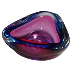 Colorful Seguso Vetri d'Arte (attr.) Murano Art Glass Bowl 1950s