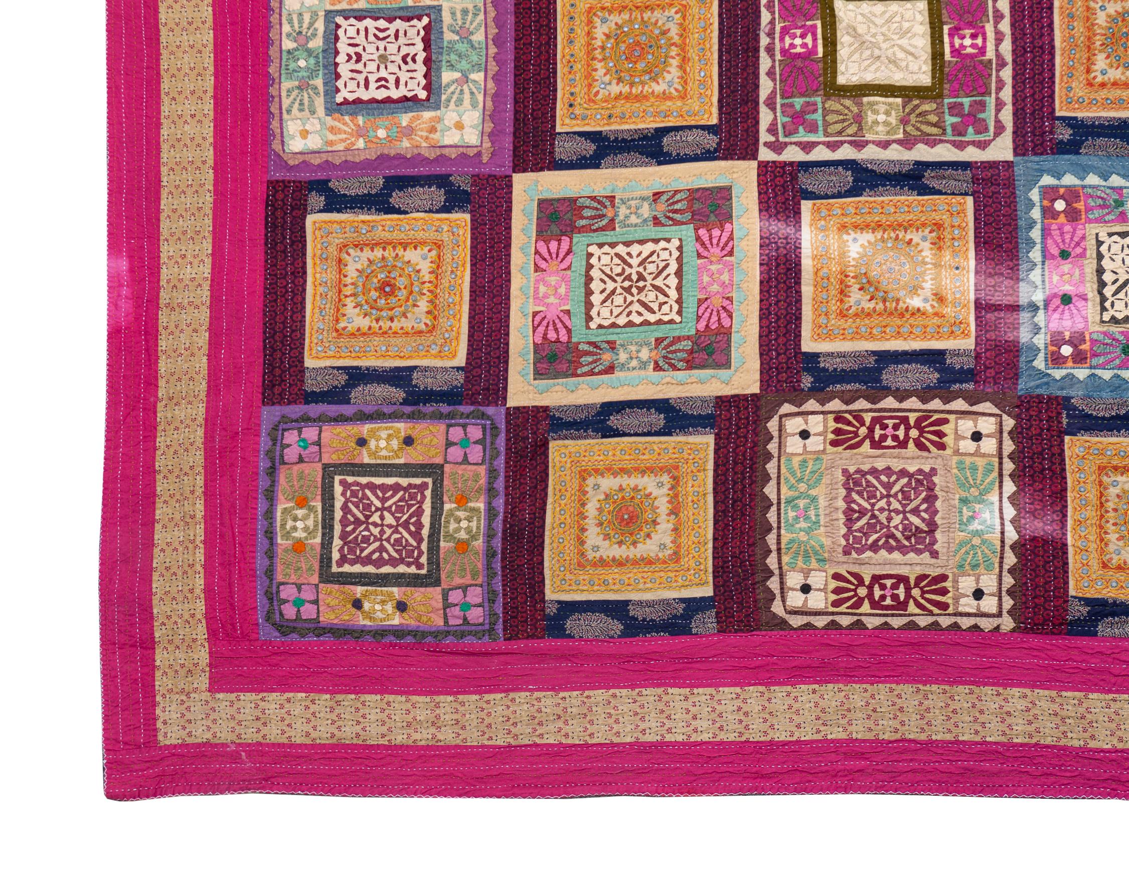 Indian Colorful Patchwork Tapestry For Sale