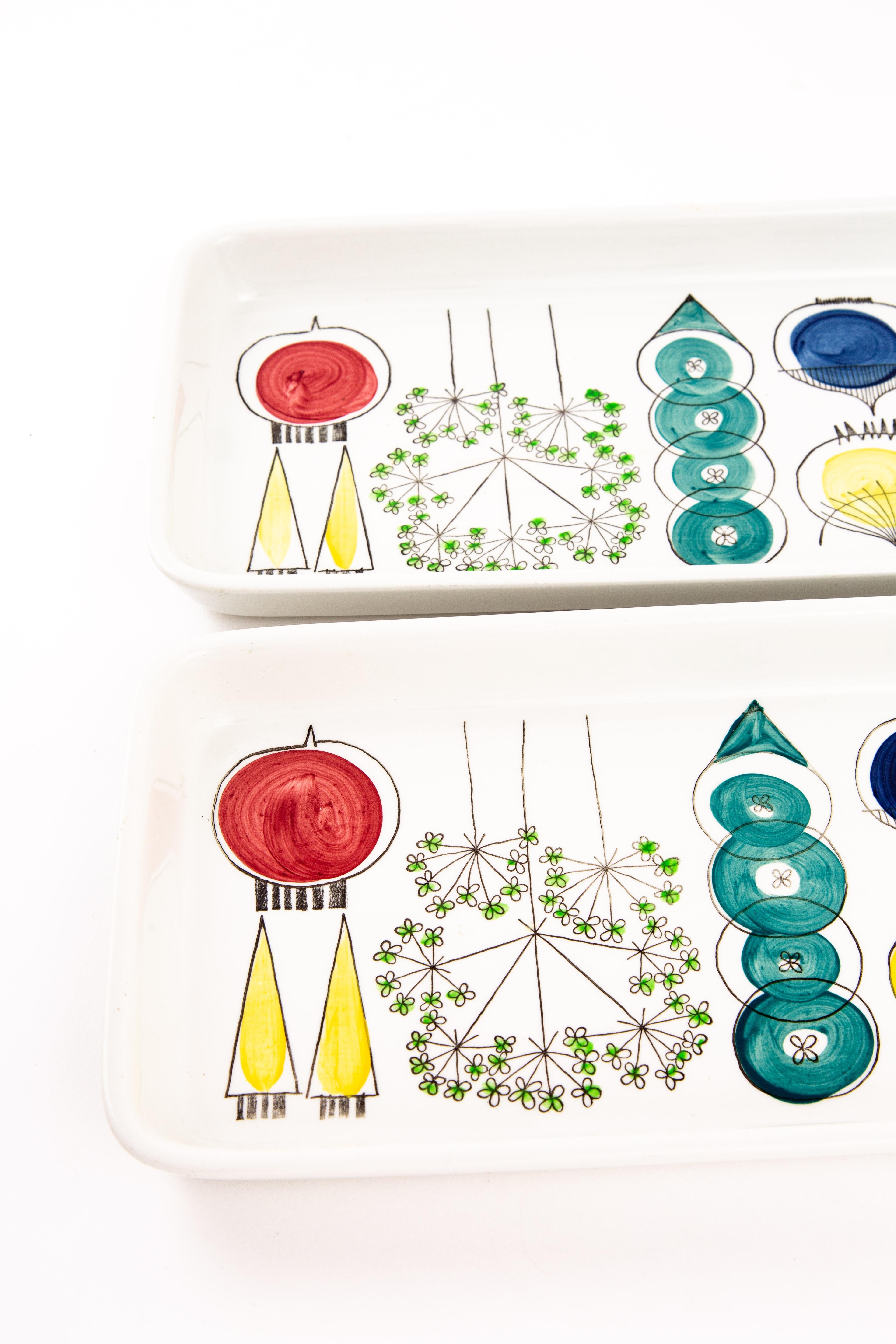Colorful Set of Ceramic Rörstrand Marianne Westman Large Dish Platter For Sale 3
