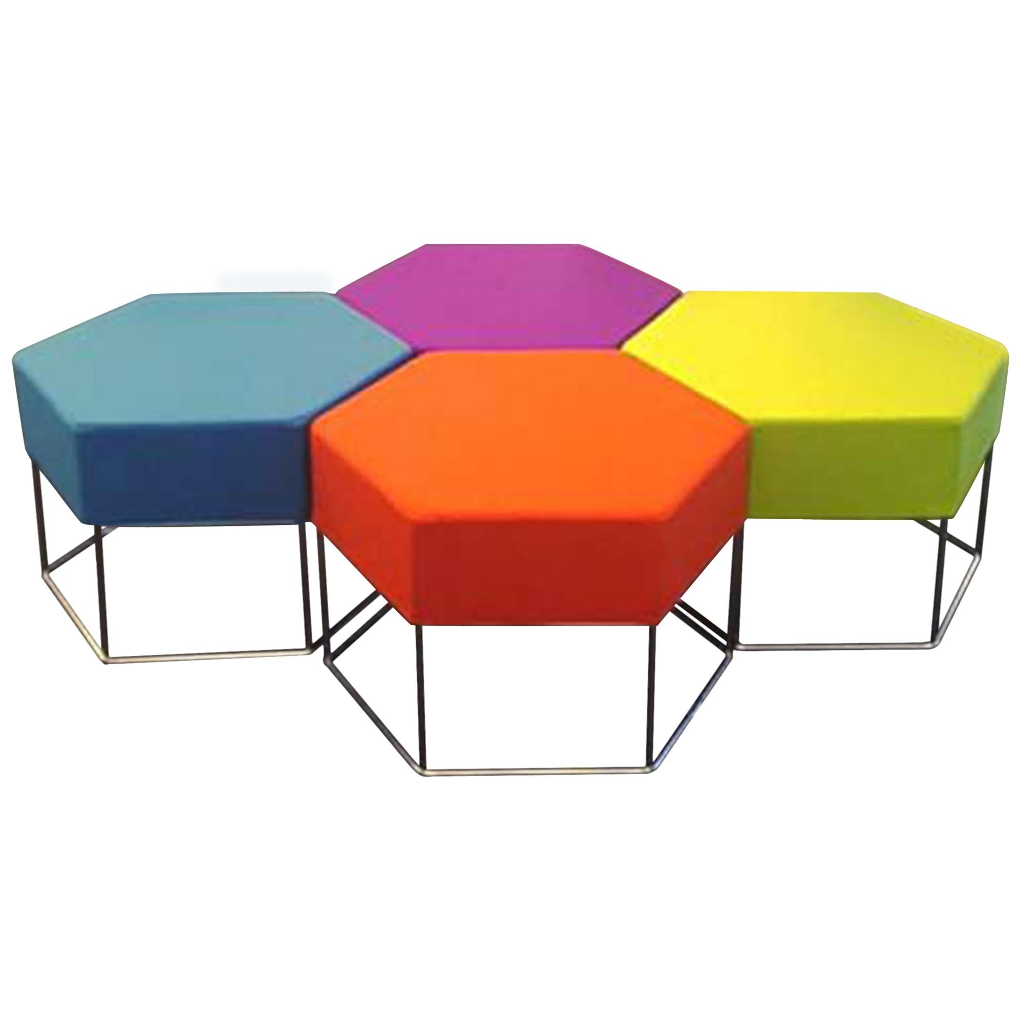 Colorful Set of Sei Hexagonal Seats