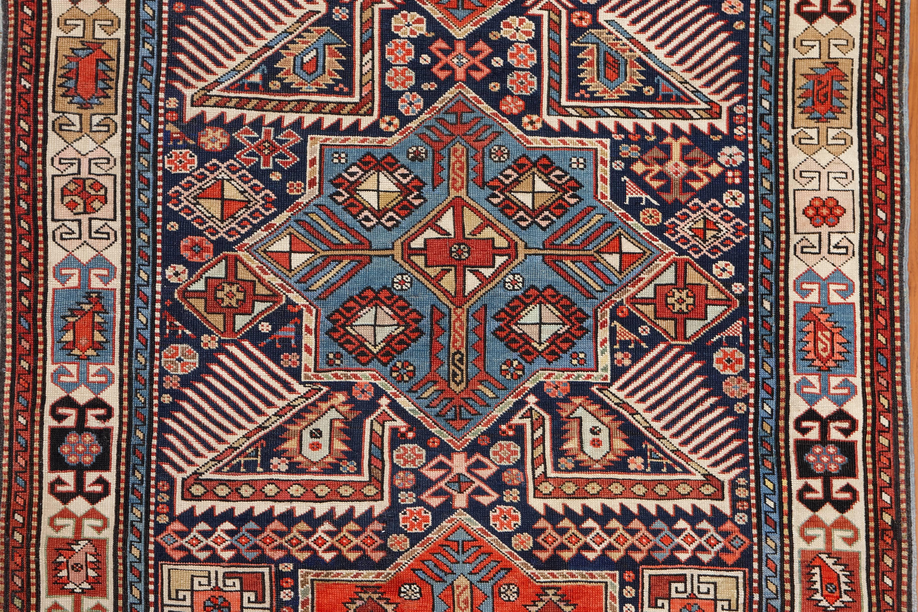 Some of the most recognizable rugs weaved in the Shirvan region are Akstafa rugs. Noted for their use of exemplary Akstafa stars and stylized peacocks, these rugs have stood the test of time with their combinations of earthy & light colors and