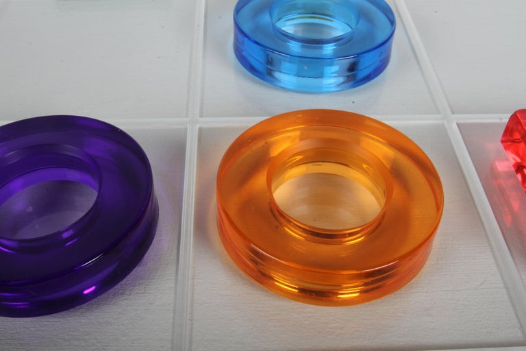 Colorful SHLOMI HAZIZA Studio Playful Acrylic Lucite Tic-Tac-Toe
