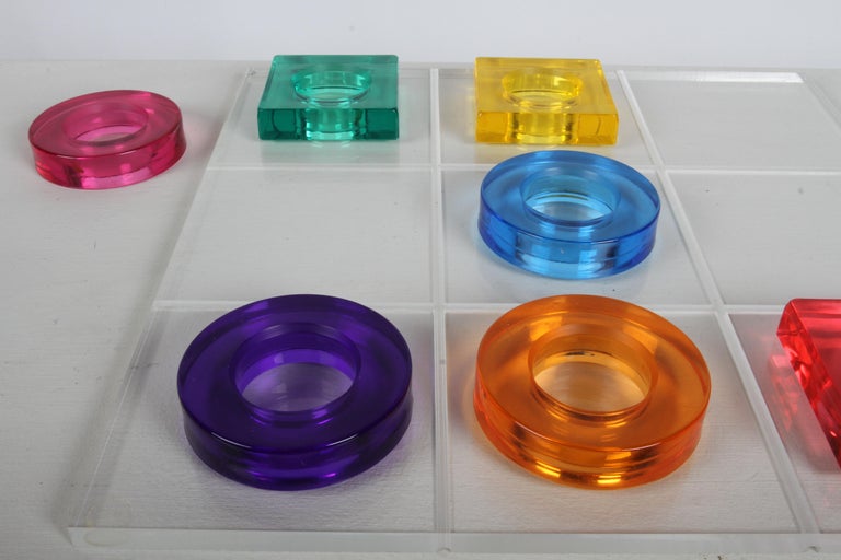 Colorful SHLOMI HAZIZA Studio Playful Acrylic Lucite Tic-Tac-Toe