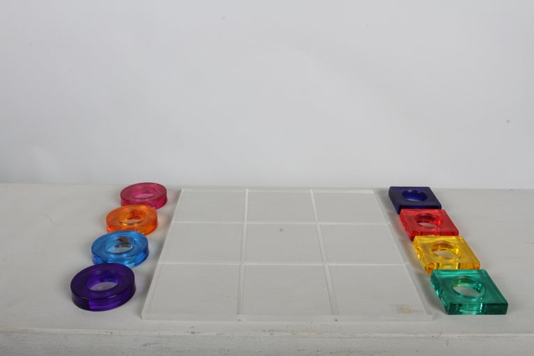 Colorful SHLOMI HAZIZA Studio Playful Acrylic Lucite Tic-Tac-Toe