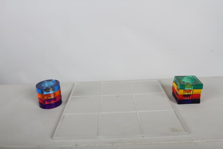 STUDIO SHLOMI HAZIZA TIC-TAC-TOE 未使用 Colorful SHLOMI HAZIZA Studio Playful Acrylic Lucite Tic-Tac-Toe