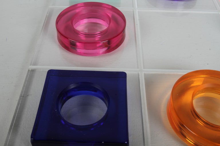 Colorful SHLOMI HAZIZA Studio Playful Acrylic Lucite Tic-Tac-Toe