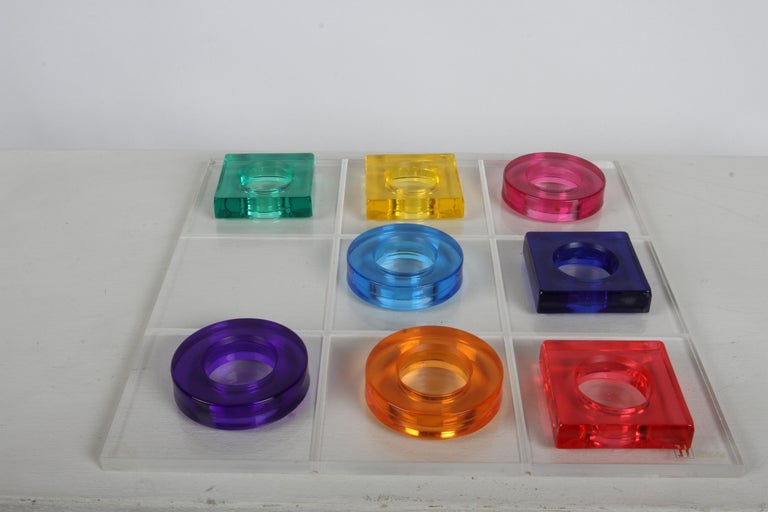 Colorful SHLOMI HAZIZA Studio Playful Acrylic Lucite Tic-Tac-Toe