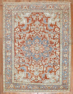 Colorful Small Size Antique Persian Heriz Rug