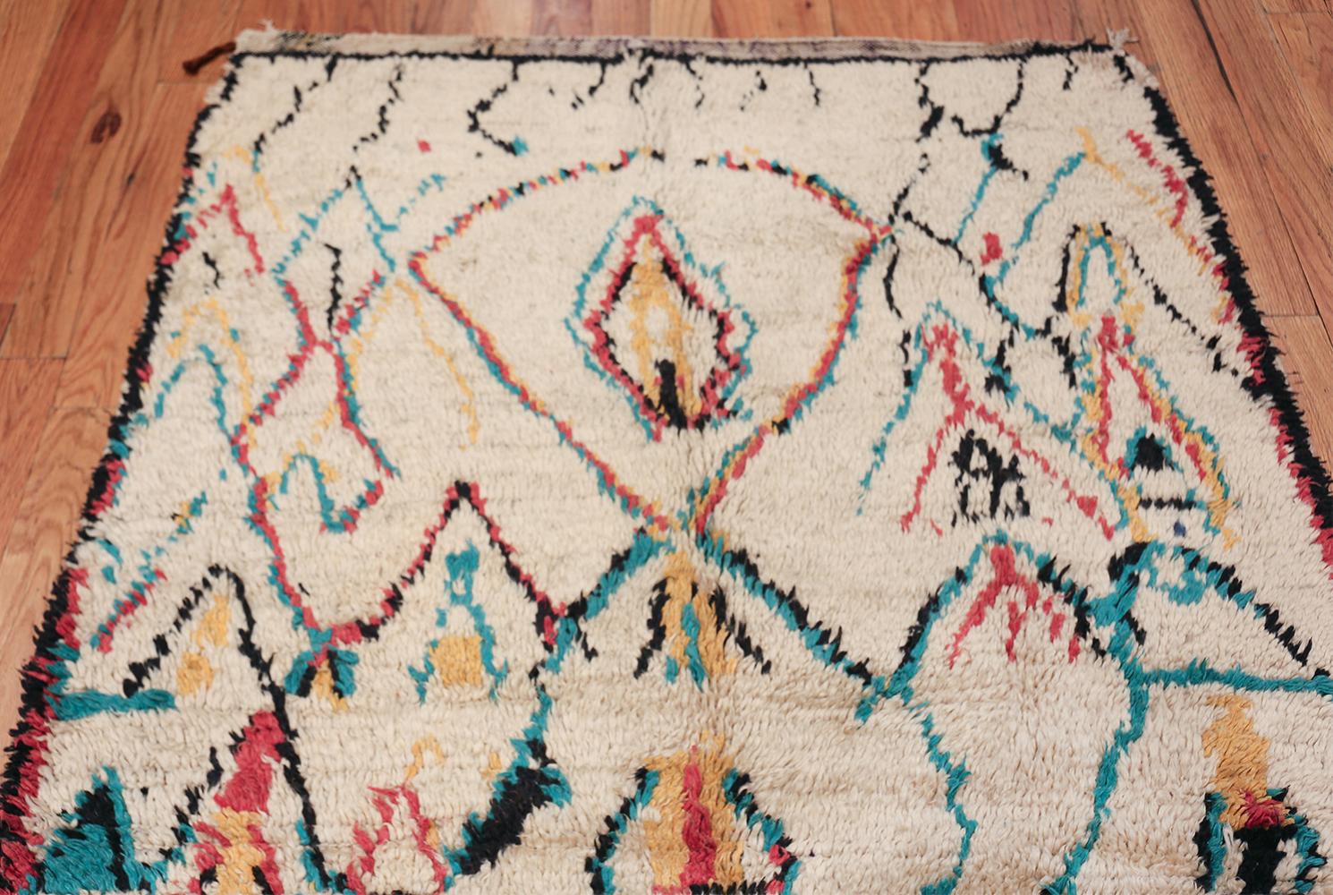 20th Century Colorful Small Size Vintage Moroccan Rug. Size: 4 ft 2 in x 7 ft