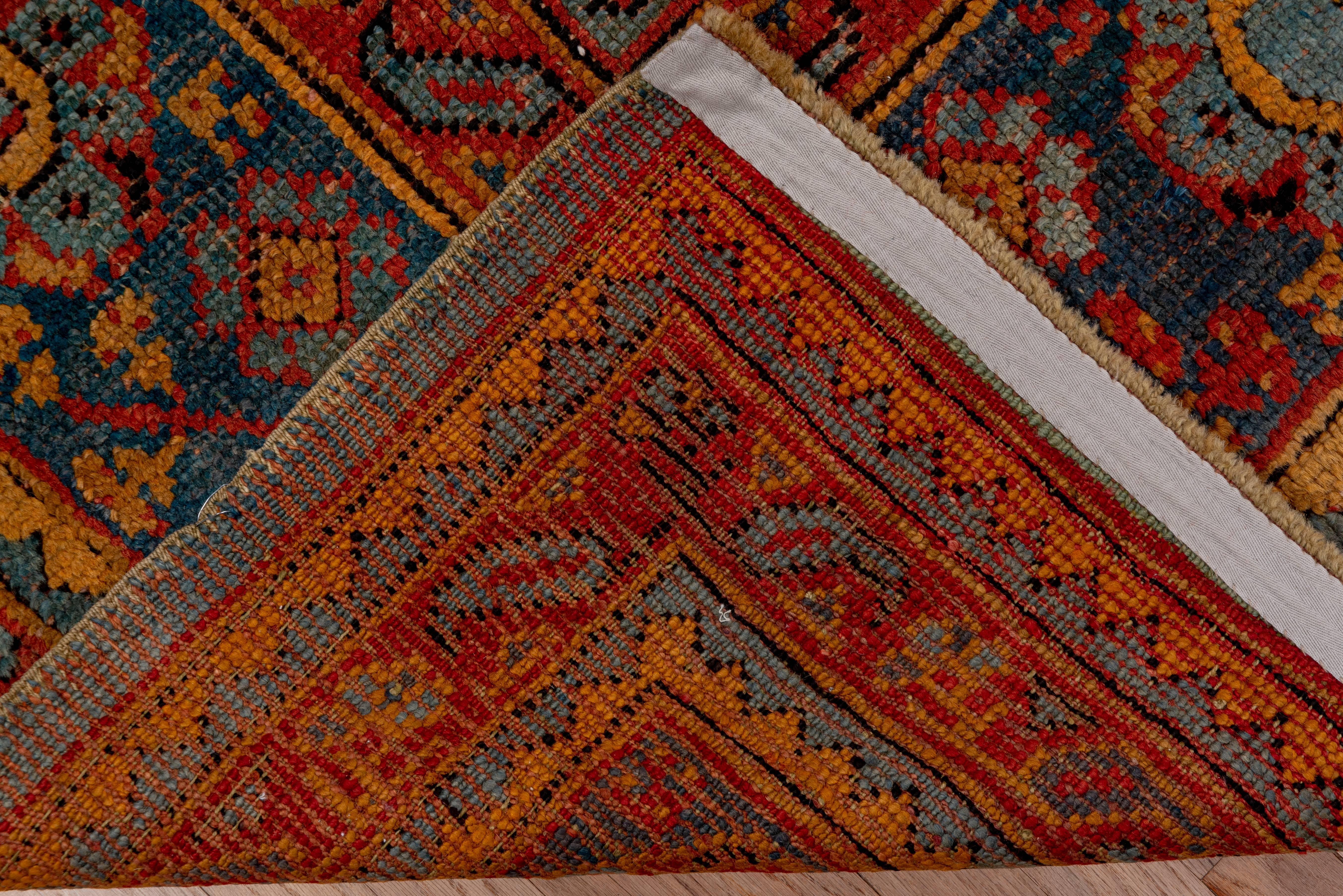 Hand-Knotted Colorful Squarish Antique Oushak, circa 1910 For Sale