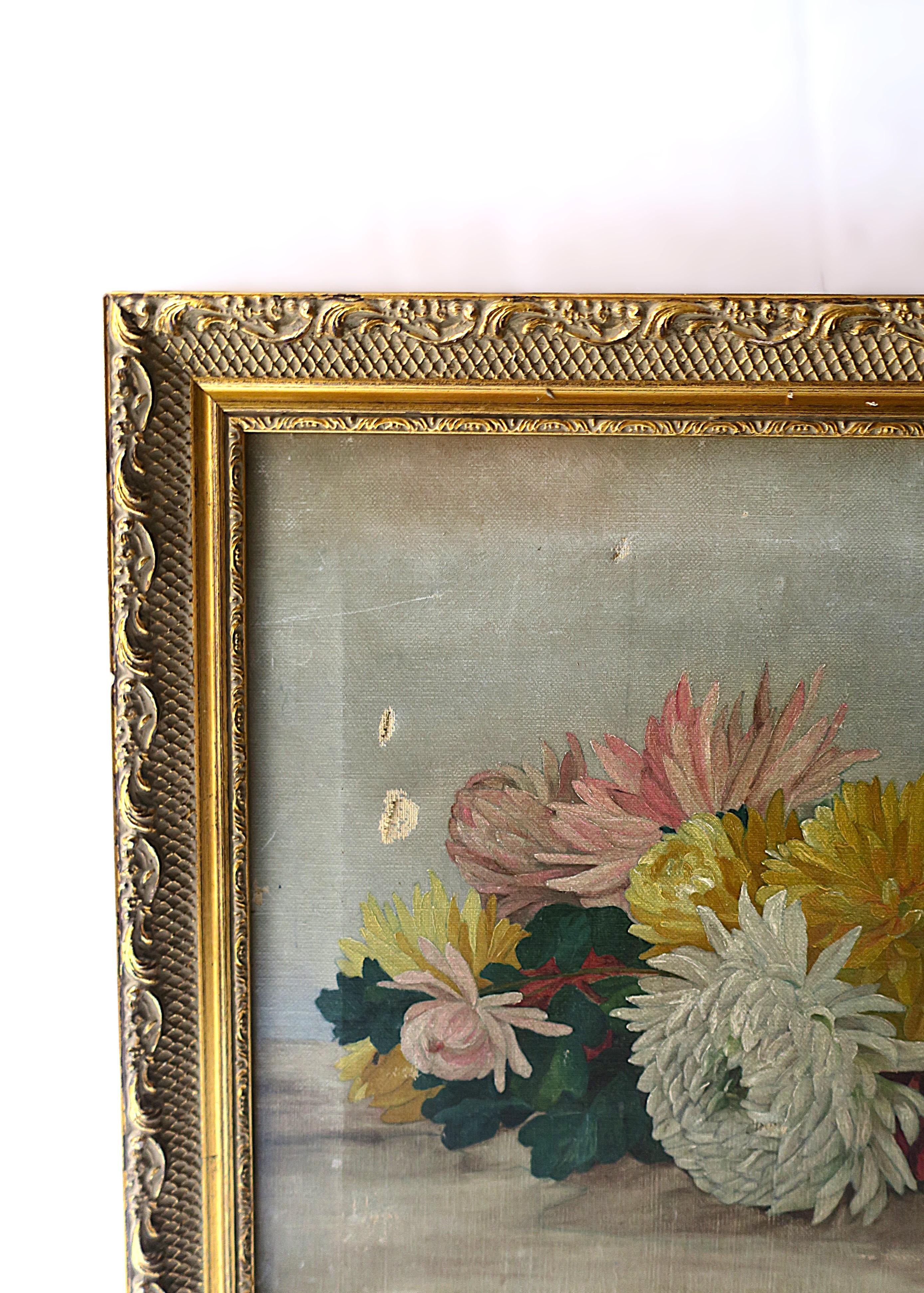 Colorful Still Life Flowers Painting Artwork In Good Condition For Sale In New York, NY