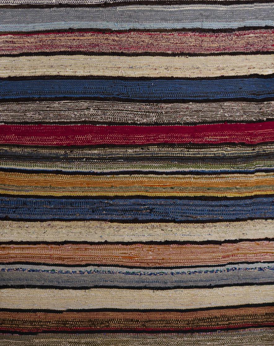 Bunt gestreifter Läufer Teppich 4 ft x 10 ft - (Frühes 20. Jahrhundert) im Angebot