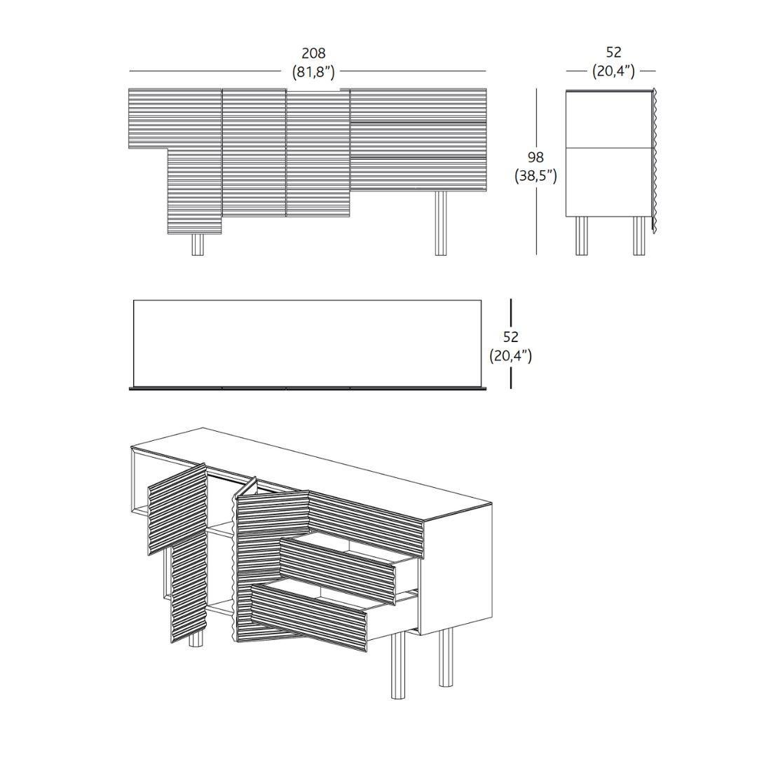  Bunt-Sommerschrank mit klappbarer Tür und Schubladen [Modell B] (Aluminium) im Angebot