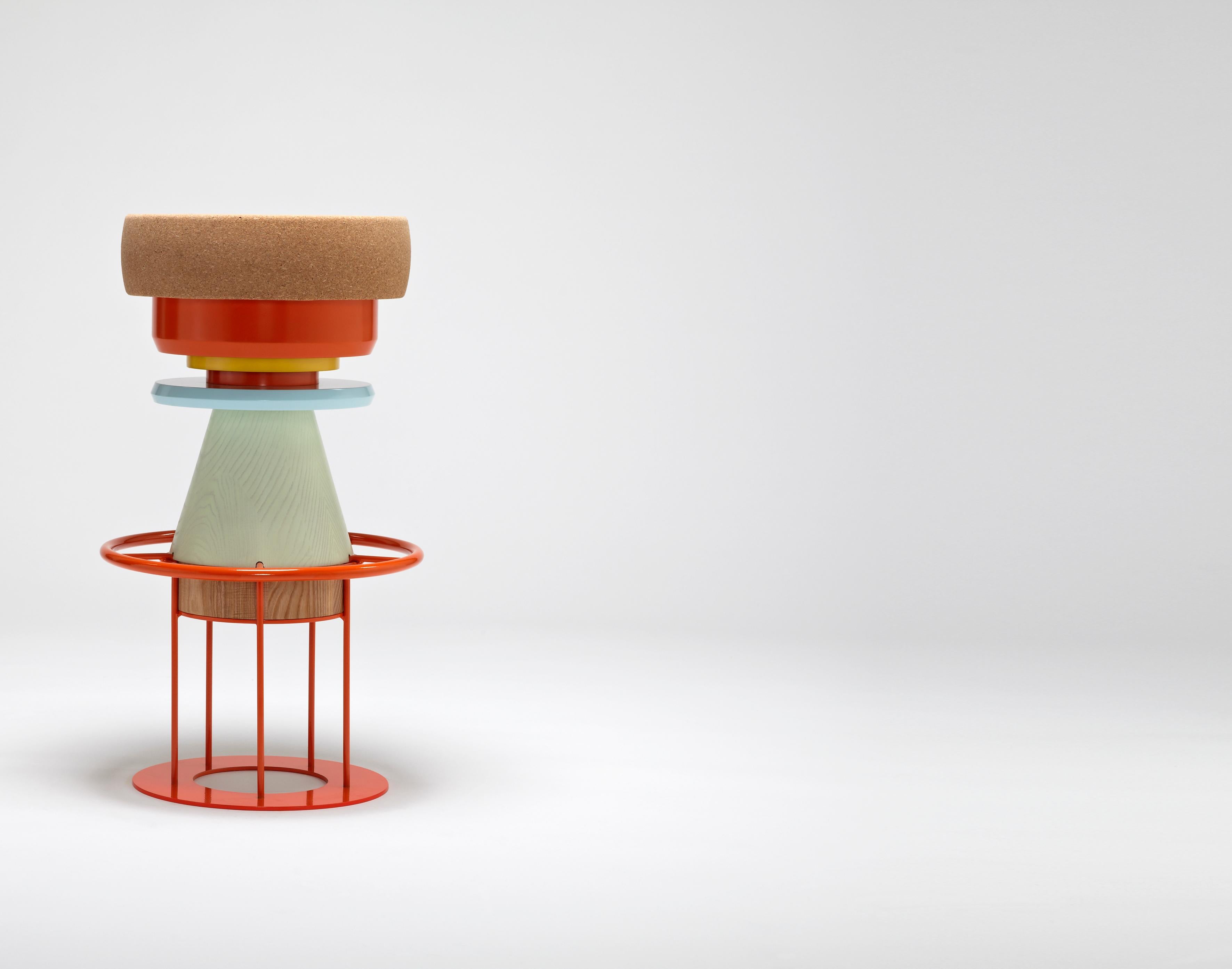 French Colorful Tembo Stool, Note Design Studio For Sale