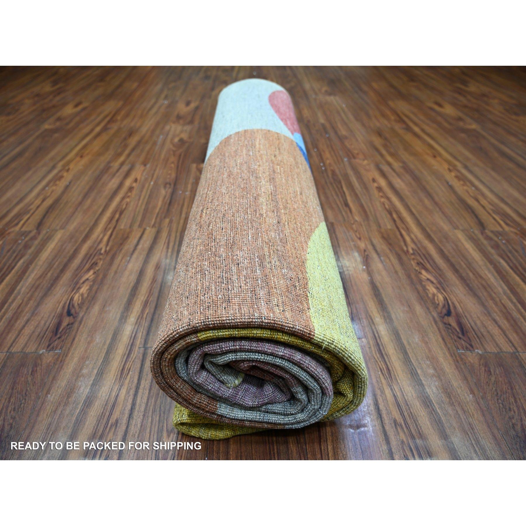 Tapis oriental noué à la main « The Circles Design » 100 % laine 9'0