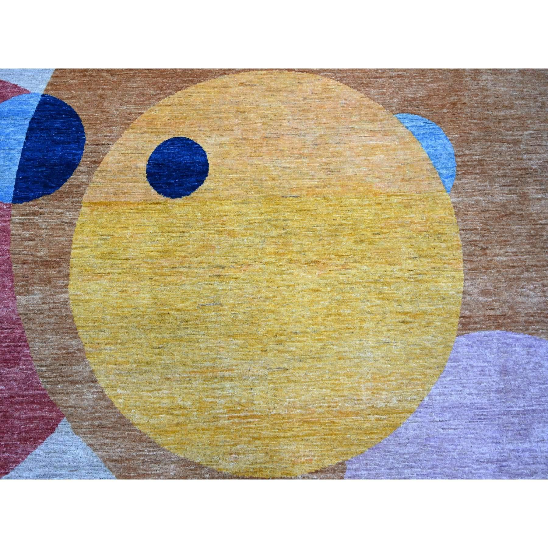 Tapis oriental noué à la main « The Circles Design » 100 % laine 9'0