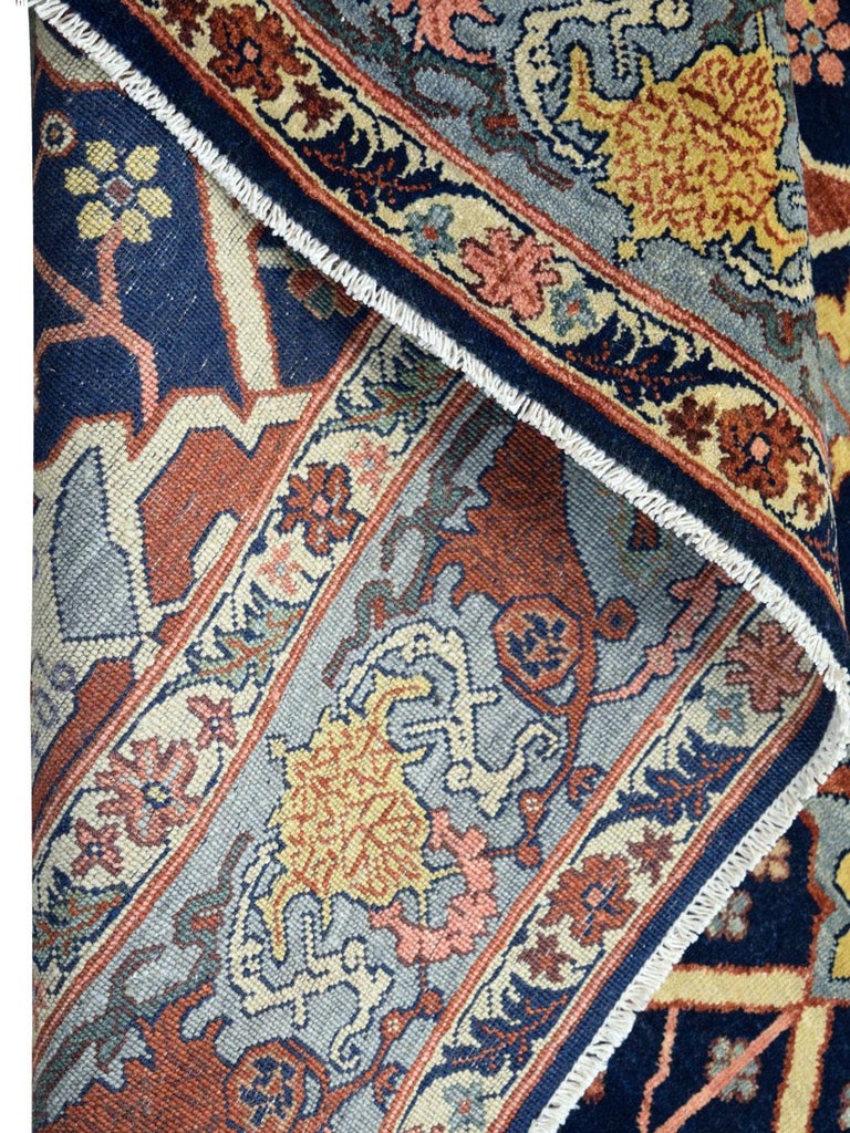 Colorful and Transitional Hand Knotted Serapi Carpet For Sale at 1stDibs