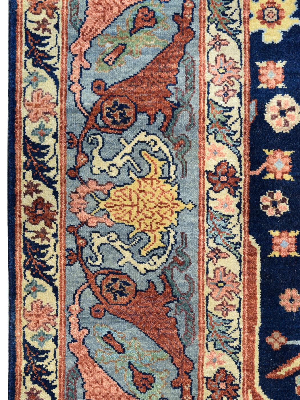 Colorful and Transitional Hand Knotted Serapi Wool Carpet, 8' x 10' For Sale 2