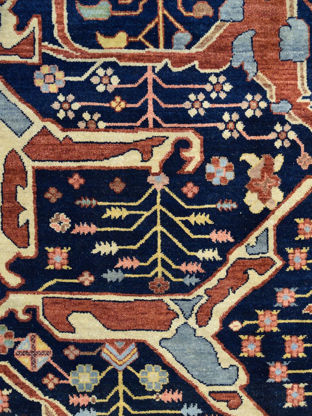 Colorful and Transitional Hand Knotted Serapi Wool Carpet, 8' x 10' 3