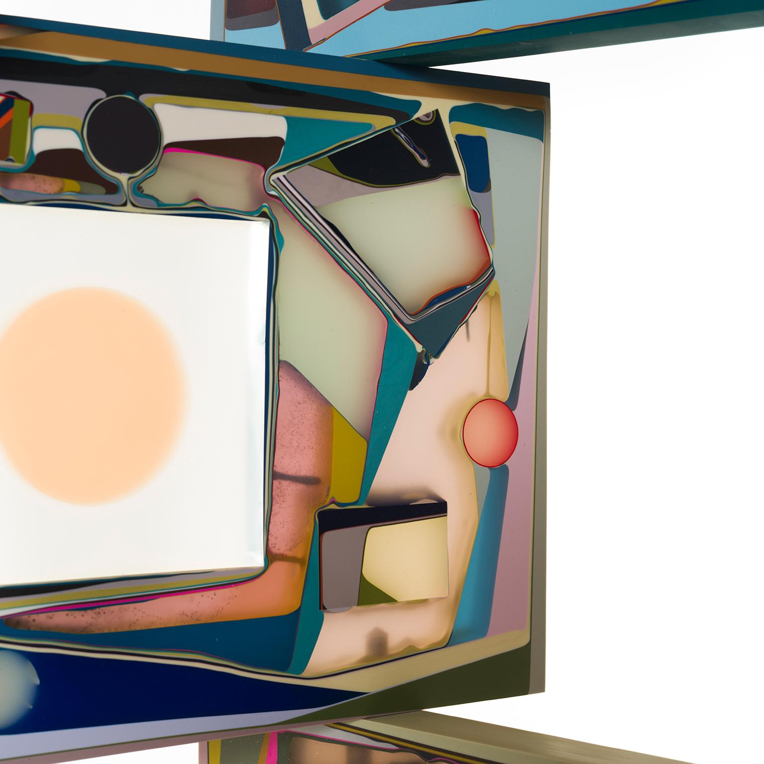 XXIe siècle et contemporain Paravent coloré en résine translucide pour pièce de séparation d'Elyse Graham en vente