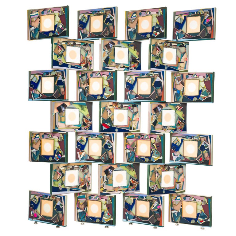 Colorful Translucent Resin Room Divider Screen by Elyse Graham For Sale