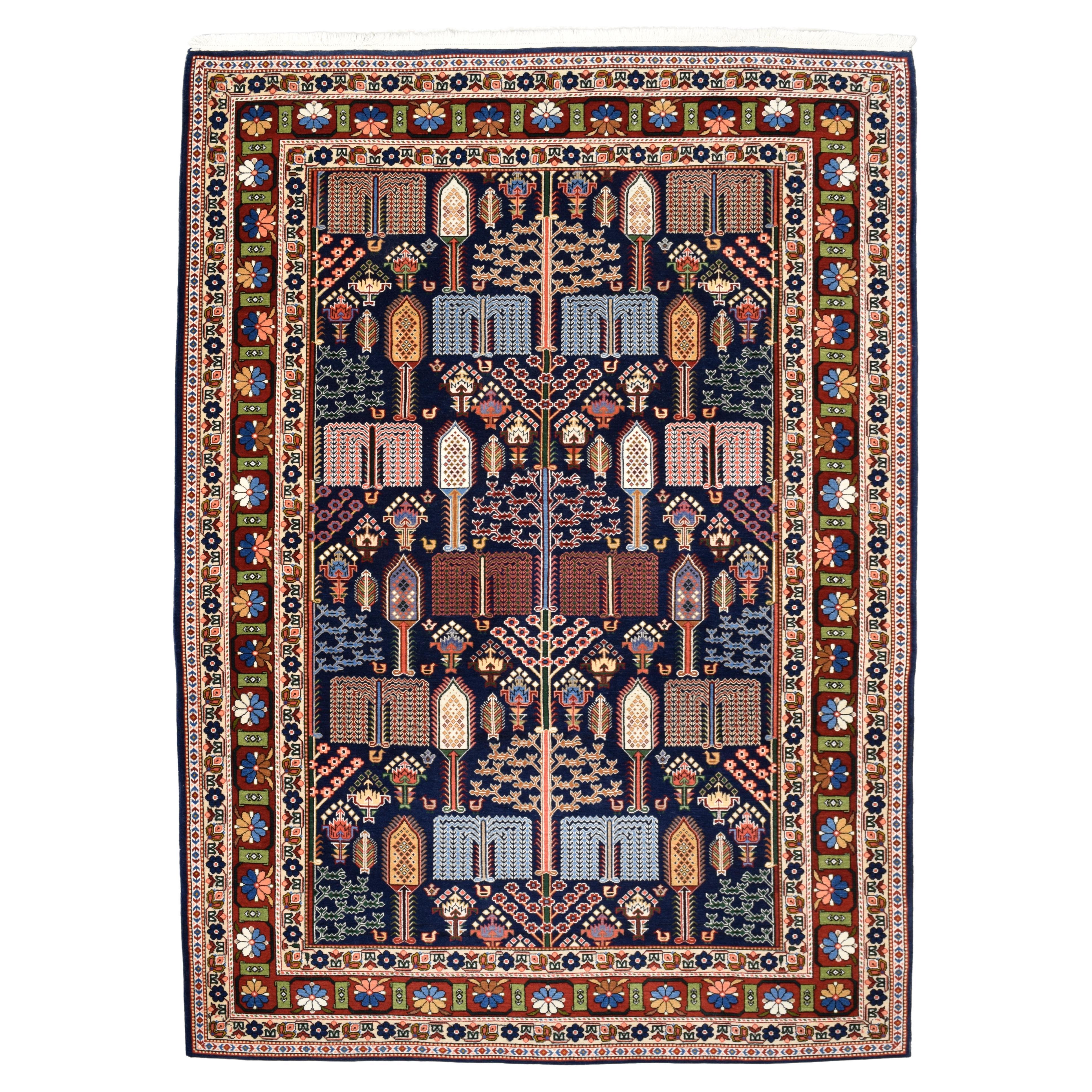 Colorful Tree of Life Persian Bakhtiari Carpet, 6' x 9' For Sale