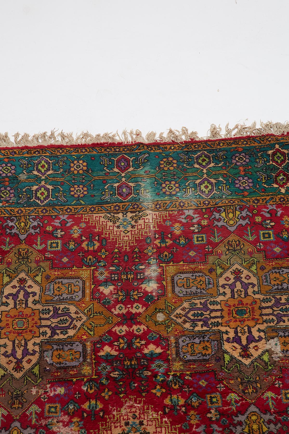 Hand-Crafted Colorful Tribal Style Turkish Rug