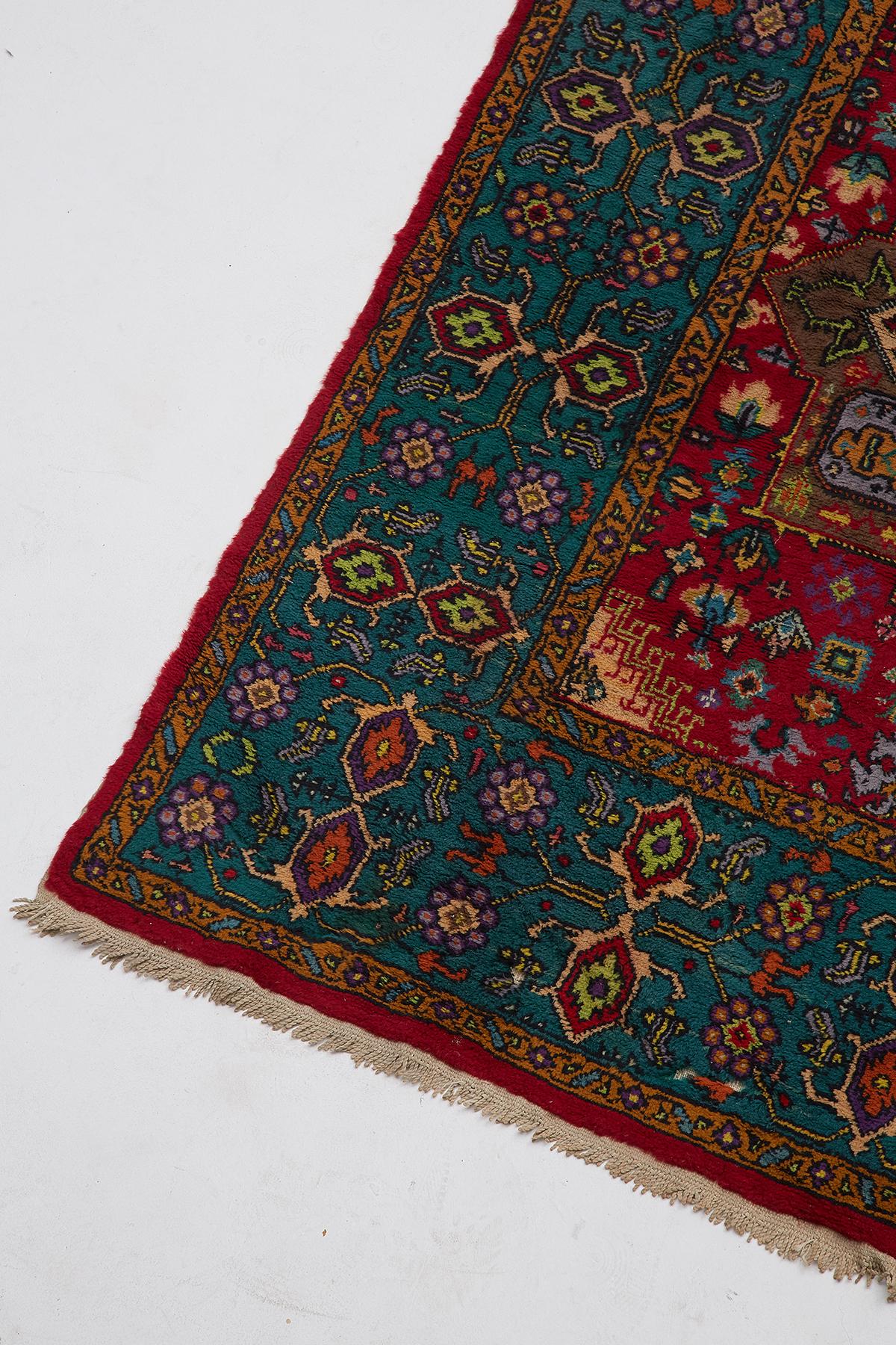 20th Century Colorful Tribal Style Turkish Rug