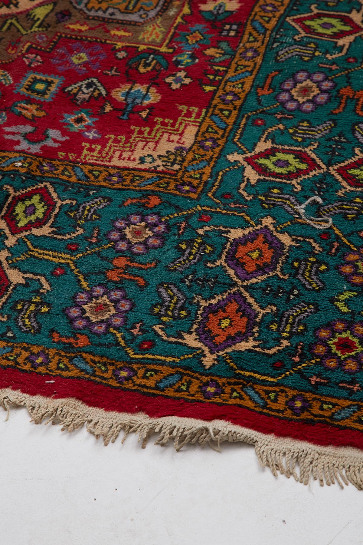 Wool Colorful Tribal Style Turkish Rug
