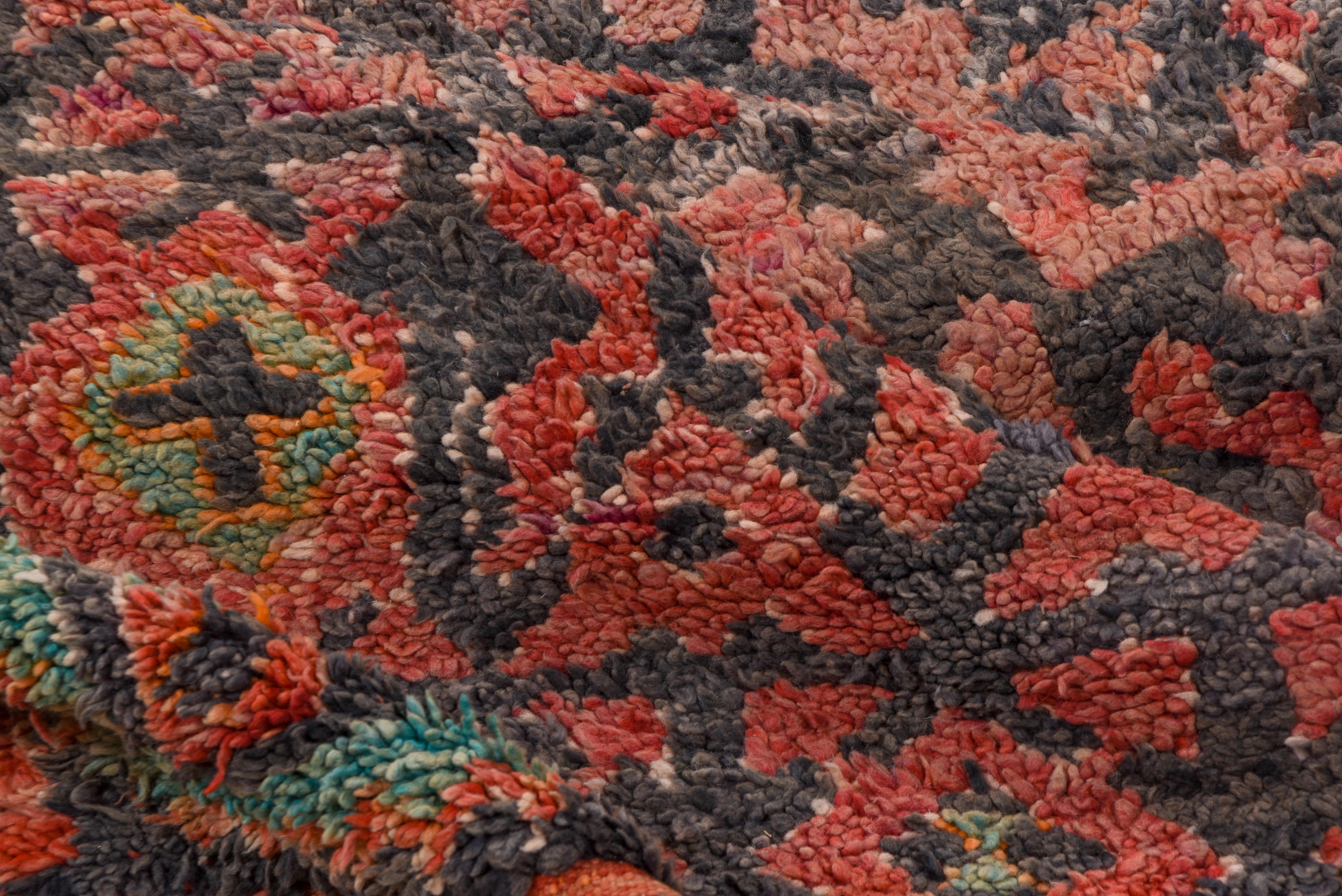 Colorful Tribal Vintage Moroccan Carpet, circa 1940s For Sale 1