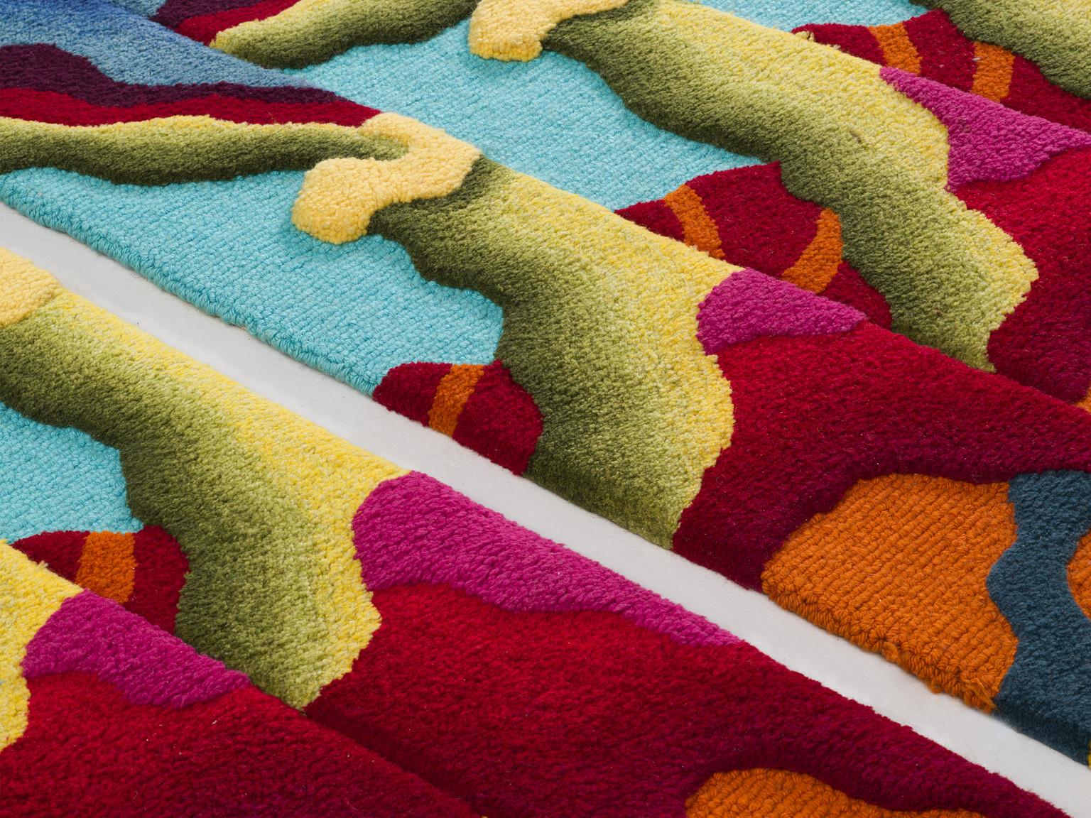 Buntes Triptychon-Teppich aus Wolle von Tekima  im Zustand „Gut“ im Angebot in Waalwijk, NL