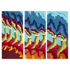 Buntes Triptychon-Teppich aus Wolle von Tekima 