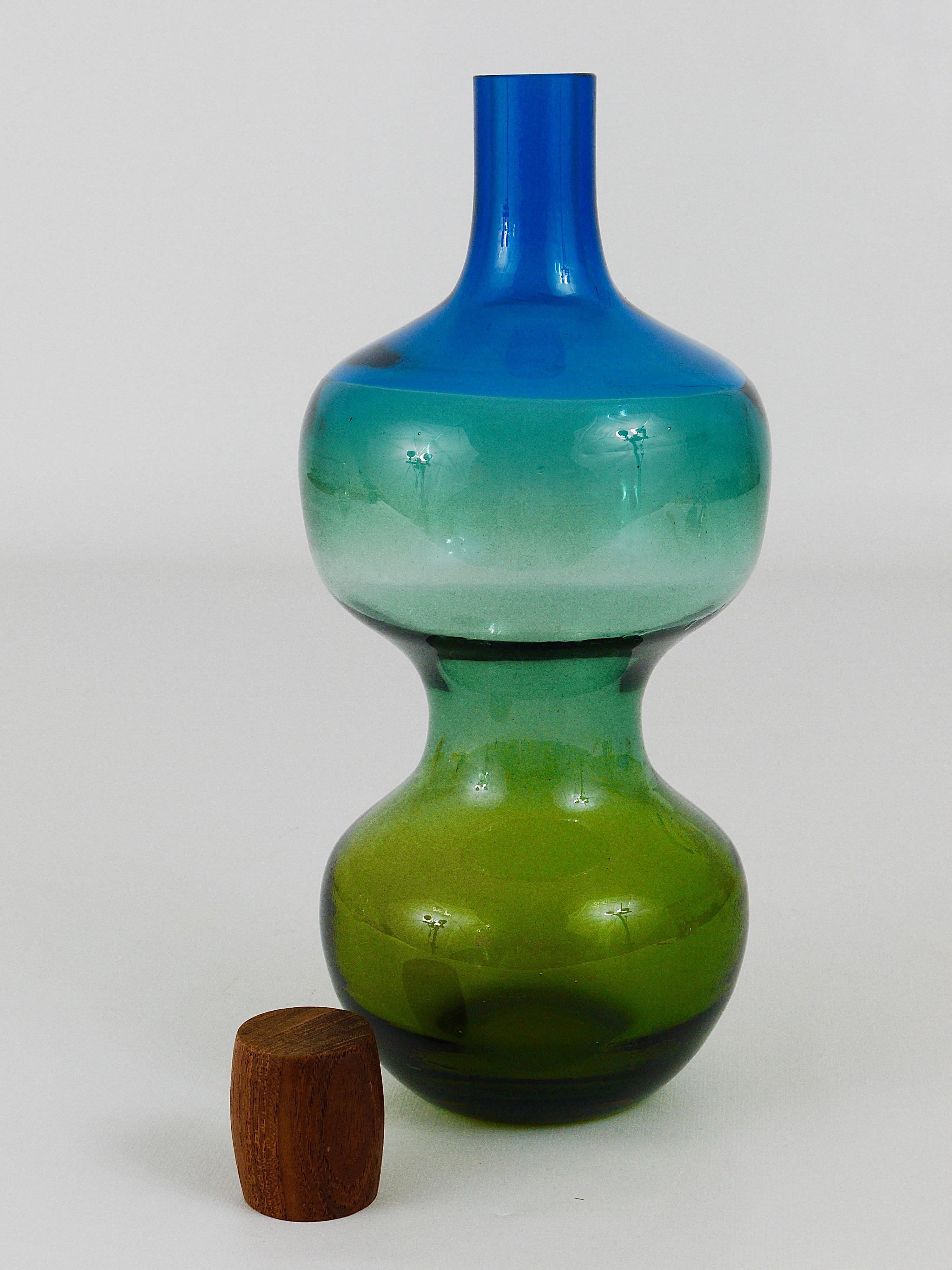 Colorful Tropico Carafe Bottle by Göran Wärff for Pukeberg, Sweden, 1960s In Excellent Condition For Sale In Vienna, AT