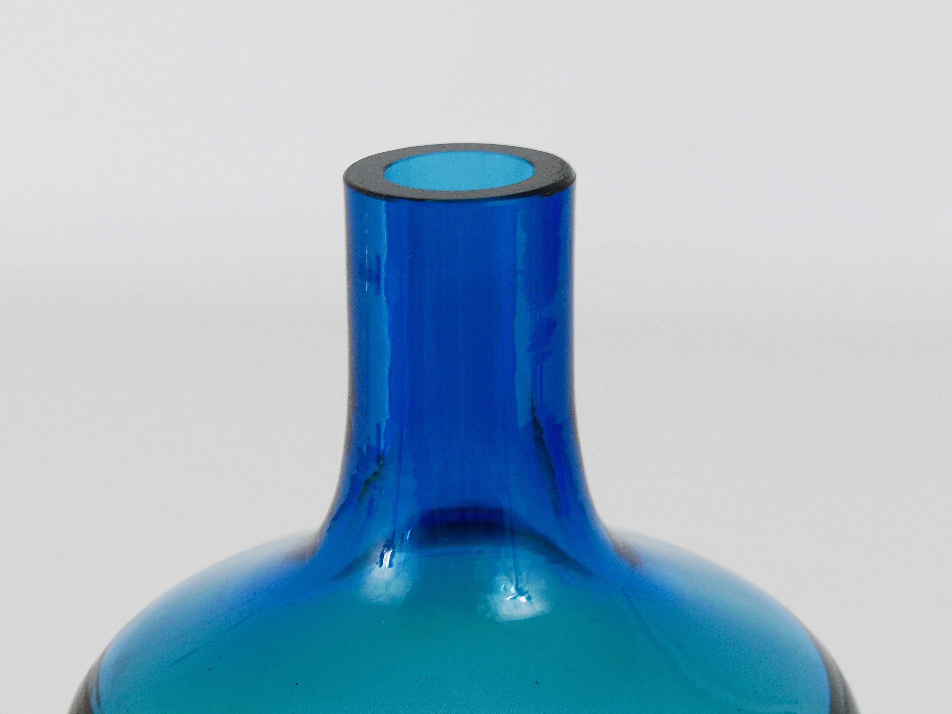 Glass Colorful Tropico Carafe Bottle by Göran Wärff for Pukeberg, Sweden, 1960s For Sale