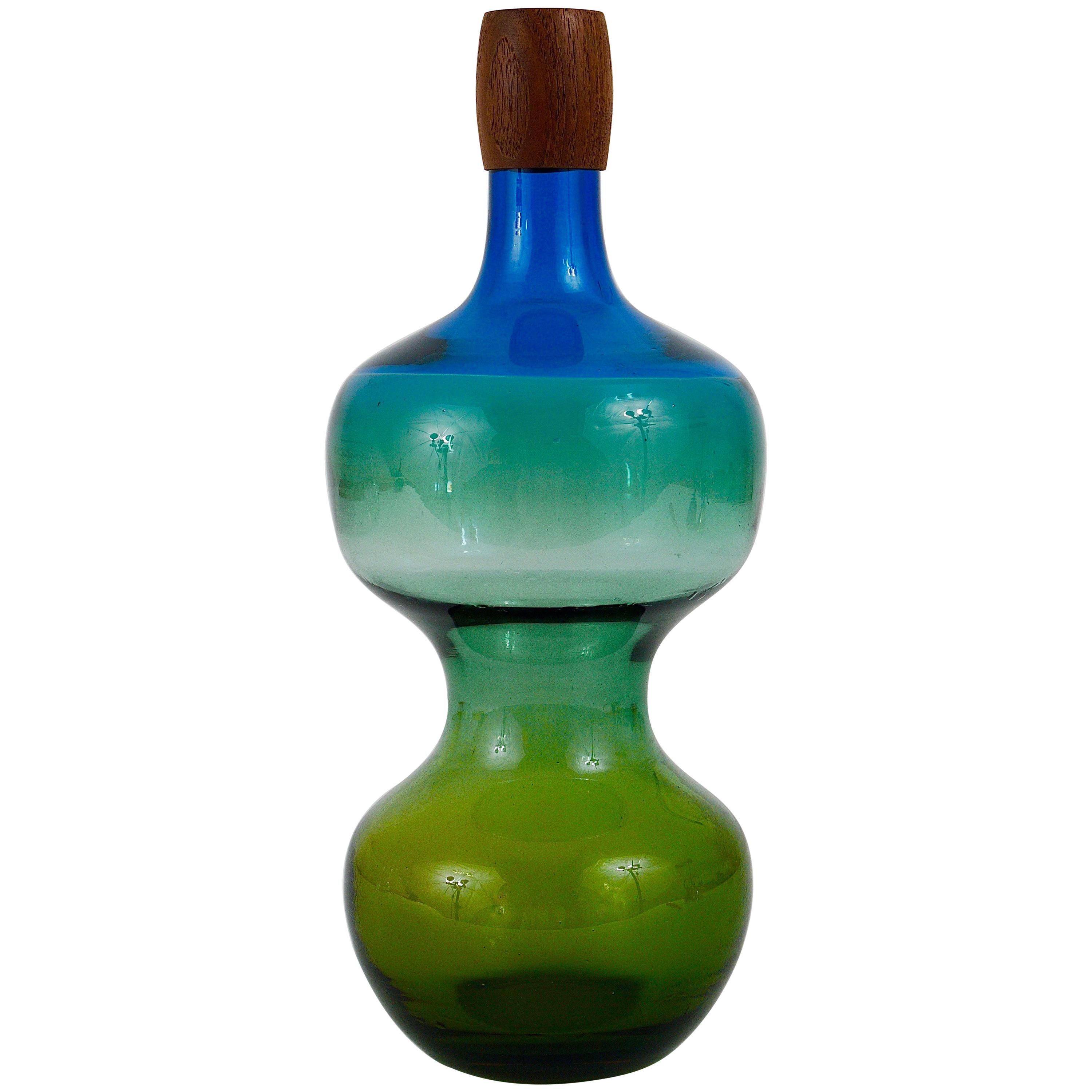 Colorful Tropico Carafe Bottle by Göran Wärff for Pukeberg, Sweden, 1960s